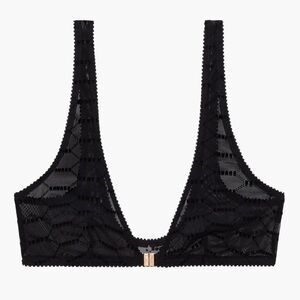 Savage x Fenty Flocked Logo Bralette Black Caviar